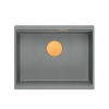 Quadron LOGAN 100 GraniteQ zlewozmywak silver stone 56x45x21,5 cm 1-komorowy podwieszany z syfonem manualnym miedziany HQJ6045U5PVDC1U